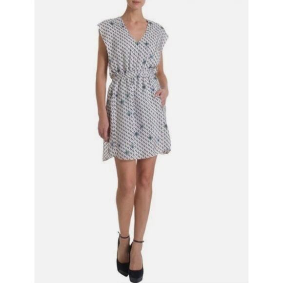 Theysken’s Theory Geometric Print DILLER Silk Dress Size P - Picture 1 of 5